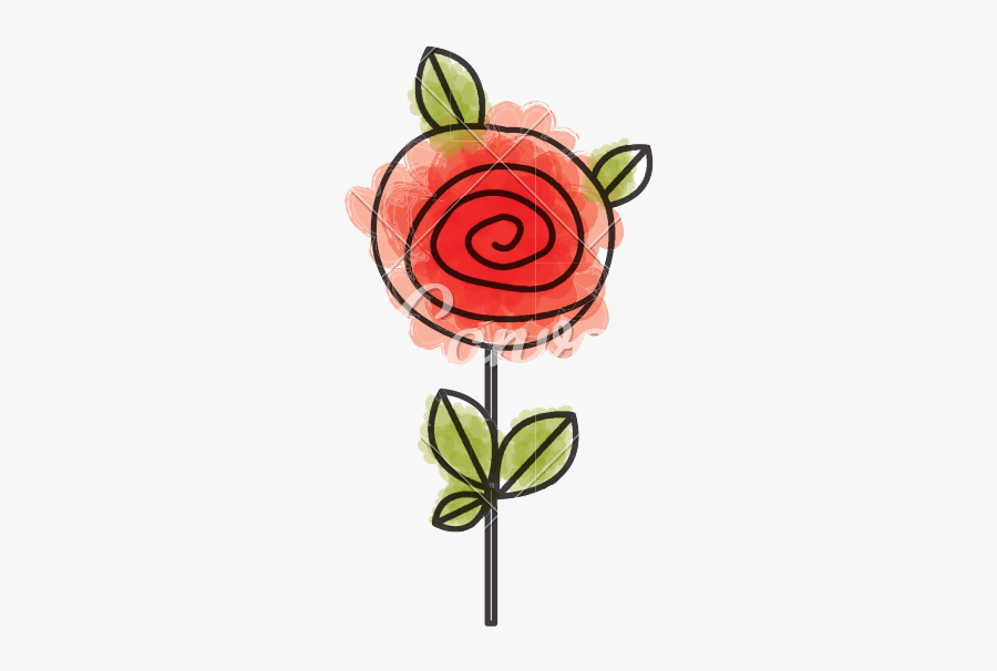 Stem Drawing Red Rose - Drawing, Transparent Clipart