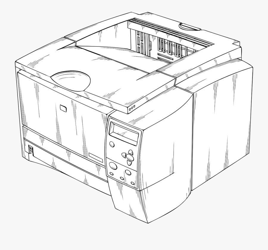 Laser Printer Svg Clip Arts - Laser Printer Clipart Black And White, Transparent Clipart