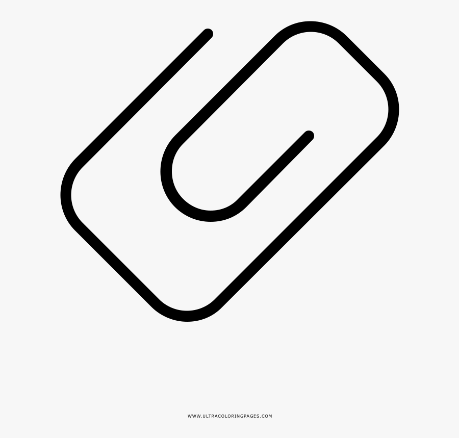 Paper Clip Coloring Page - Line Art, Transparent Clipart