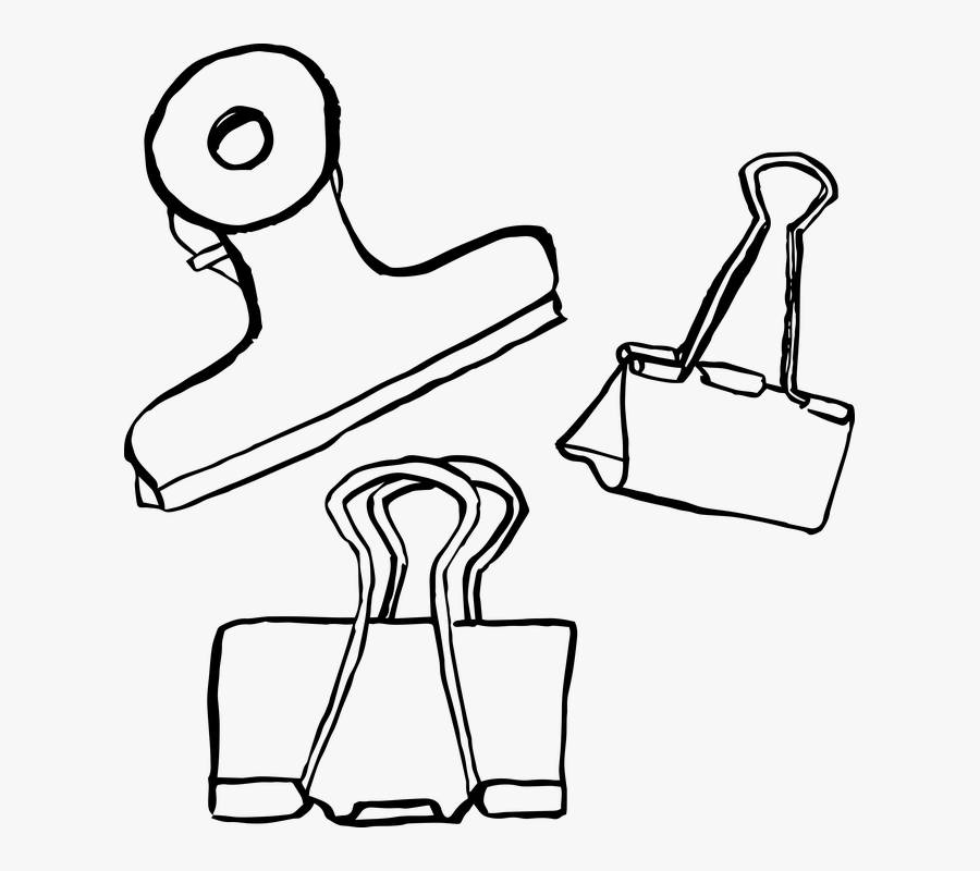 Paper Clips, Office, Line Art, Clips, Stationery - Line Art, Transparent Clipart
