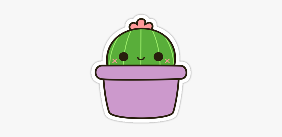 #cactus #plant #green #spikes #cute #awe #lays #chips - Kawaii Cactus Sticker, Transparent Clipart