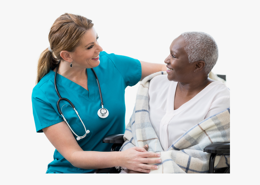 Photo Of A Nurse Caring For A Patient - Caring Nurse, Transparent Clipart
