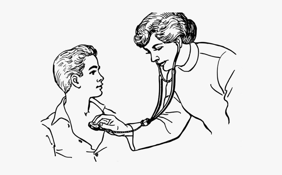 Nursing Care Cliparts - Black And White Picture Of Doctor , Free