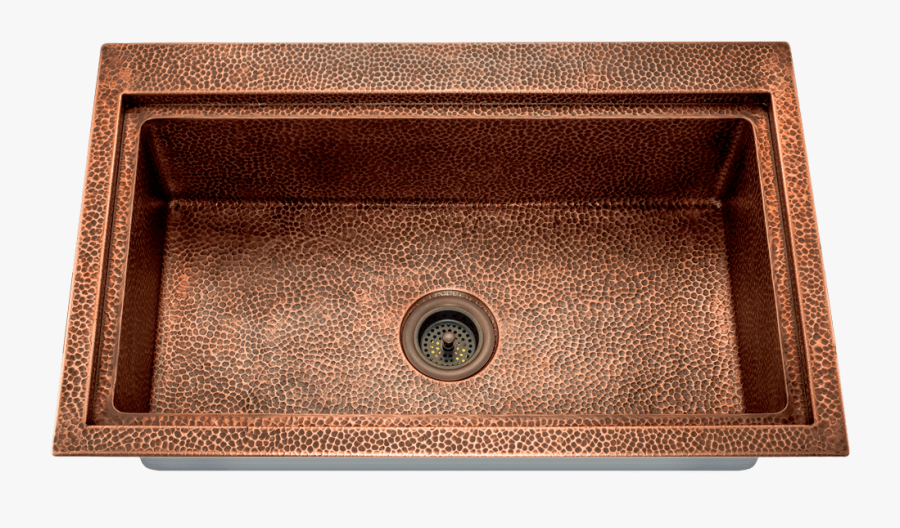 One Bowl Drop In Copper Kitchen Sink , Png Download - Sink Copper, Transparent Clipart