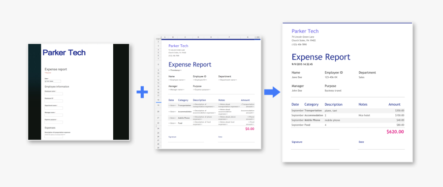 Form Publisher Sheets Expense - Google Sheet Form Template, Transparent Clipart