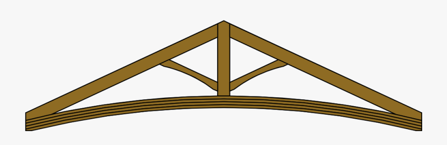 King Post Roof Truss With Curved Tie Beam, Transparent Clipart