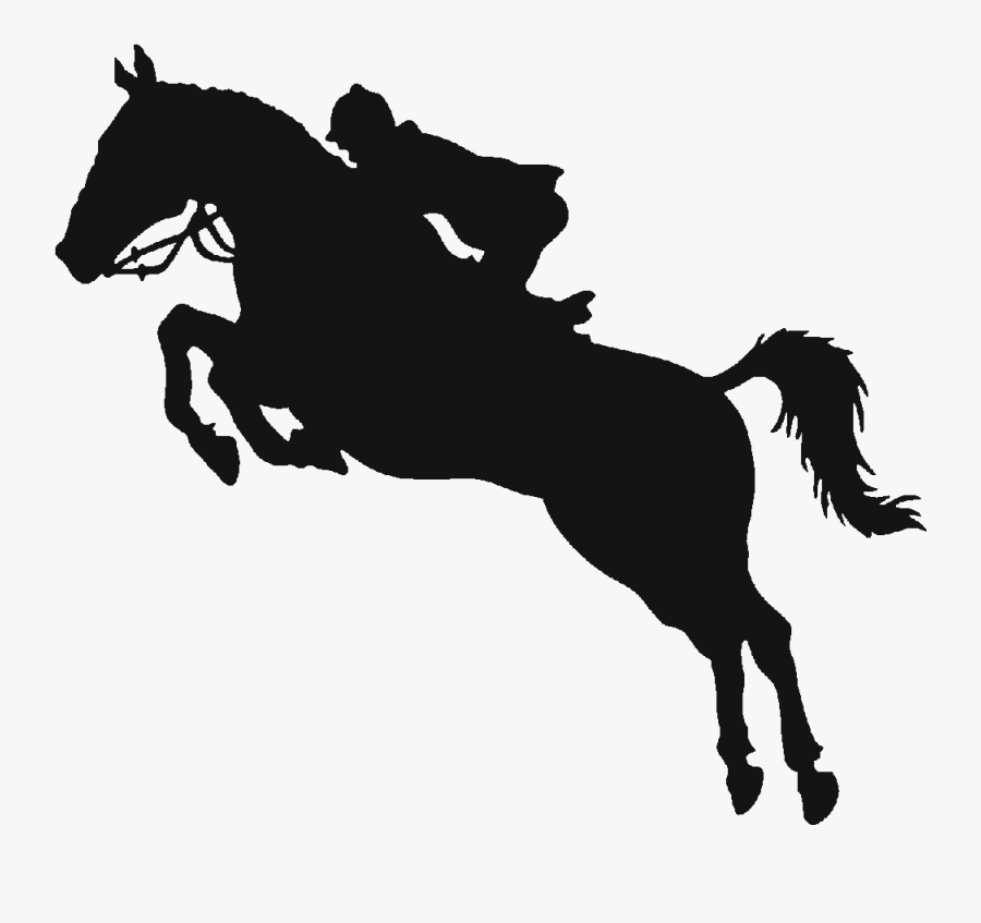 Horse Show Equestrian Show Jumping - Black And White Horse Jumping, Transparent Clipart