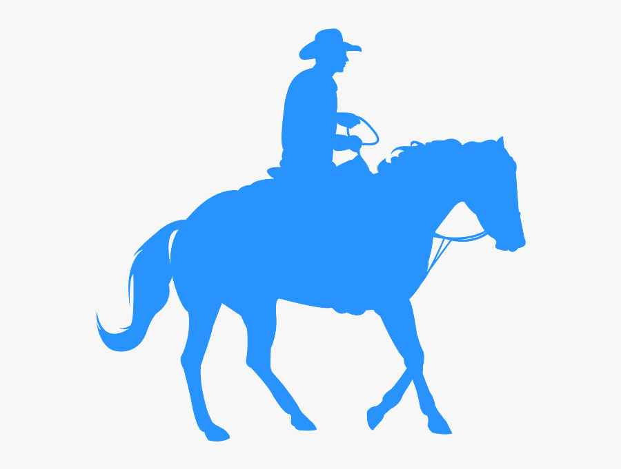 Blue Horse With Jockey, Transparent Clipart