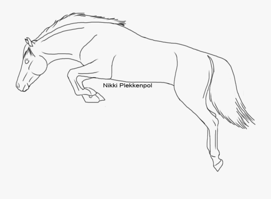 Transparent Horse Jumping Clipart - Horse Lineart, Transparent Clipart