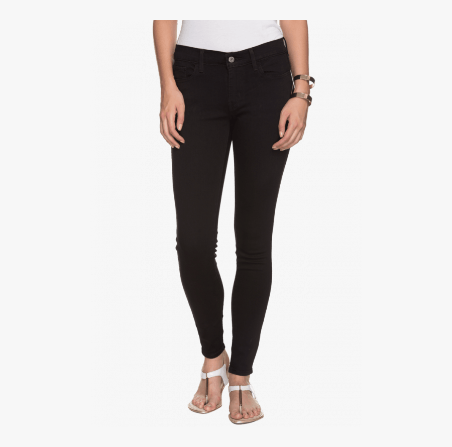 Transparent Skinny Jeans Clipart - Black Ankle Length Leggings, Transparent Clipart