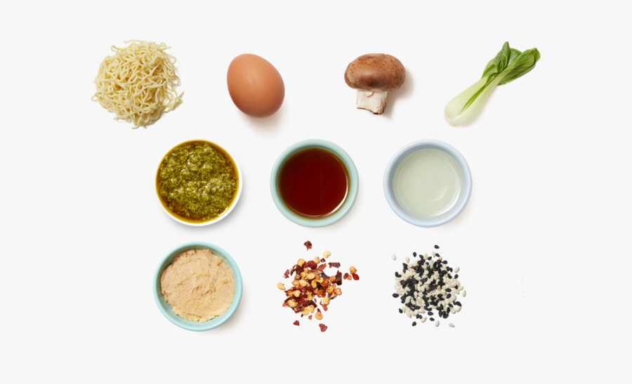 Cilantro Miso Noodles With Soft Boiled Eggs & Sesame - Natural Foods, Transparent Clipart