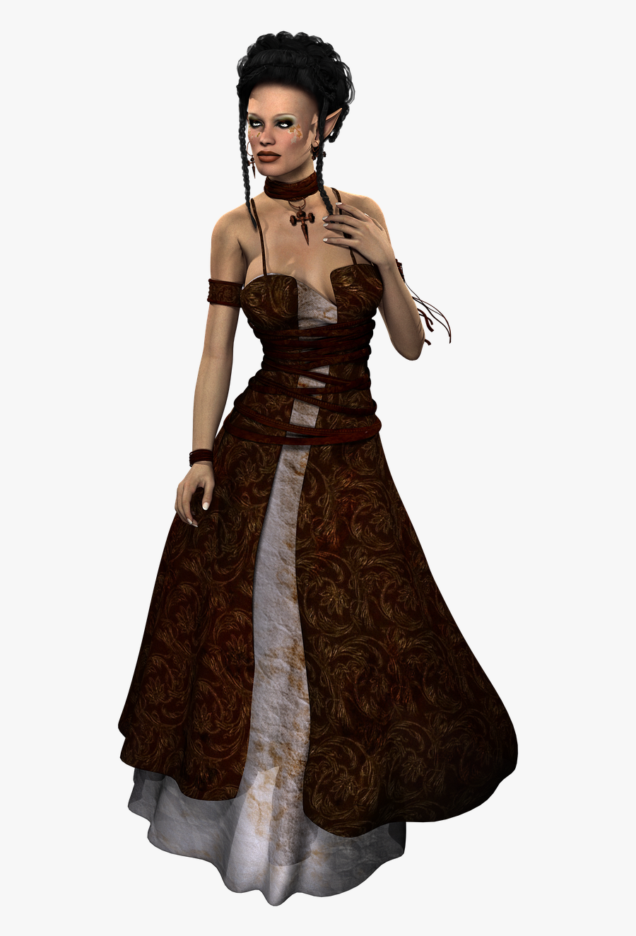 Elf Ears Woman Free Picture - Gown, Transparent Clipart