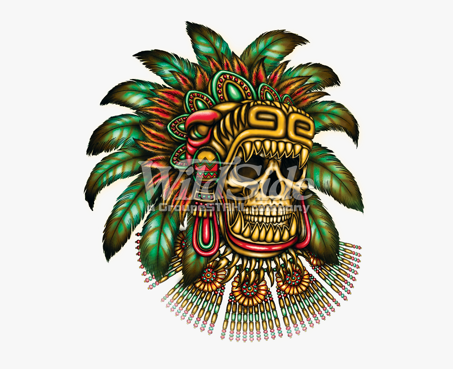 Aztec Warrior Skull - Aztec Goddess Jaguar Aztec Warrior Tattoo, Transparent Clipart