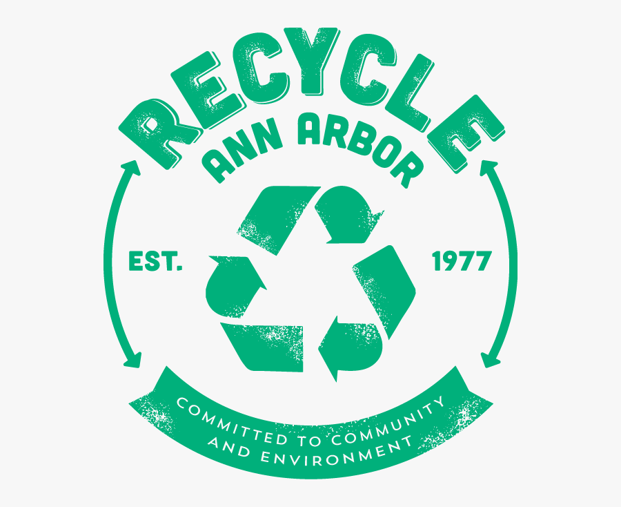 Recycle Ann Arbor Logo, Established 1977, Committed - Recycle Blue, Transparent Clipart