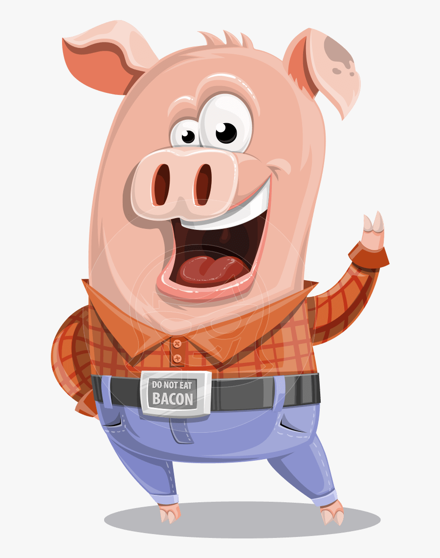 Farm Pig Cartoon Vector Character Aka Pigasso The Creative - Vector Pig Cartoon Png, Transparent Clipart