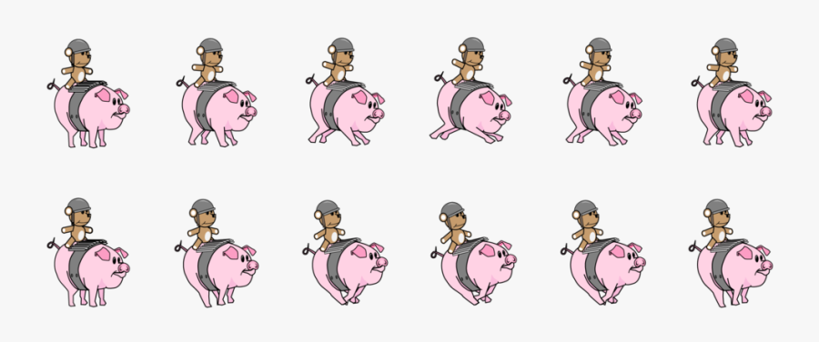Battle Pig Sprites Run V2, Transparent Clipart