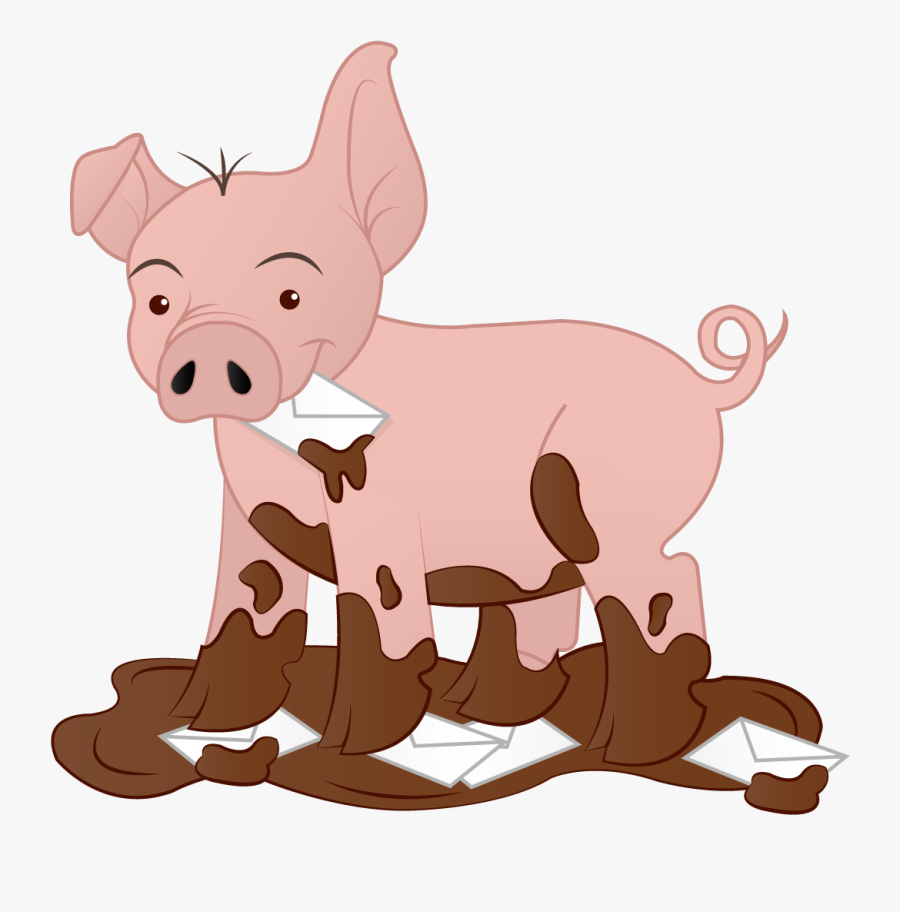 Spammy Pig - Cartoon, Transparent Clipart