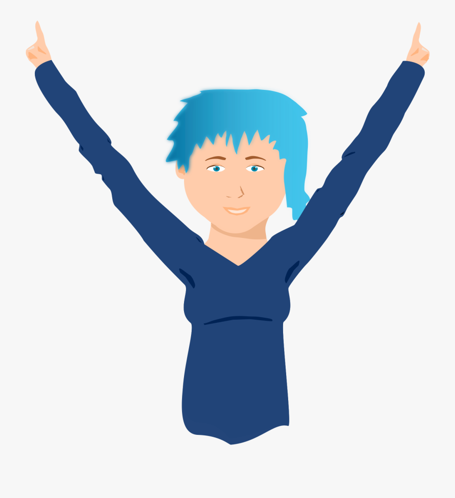 This Free Icons Png Design Of Blue-hair Boy Or Girl - Clip Art, Transparent Clipart