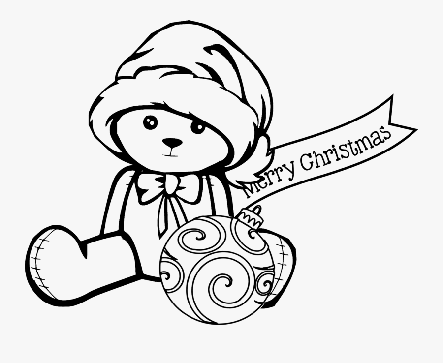 Teddy Bear Christmas Drawing, Transparent Clipart