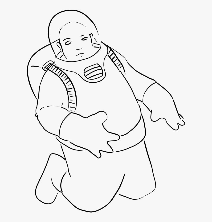 Hombre Espacial Clipart - Line Art, Transparent Clipart