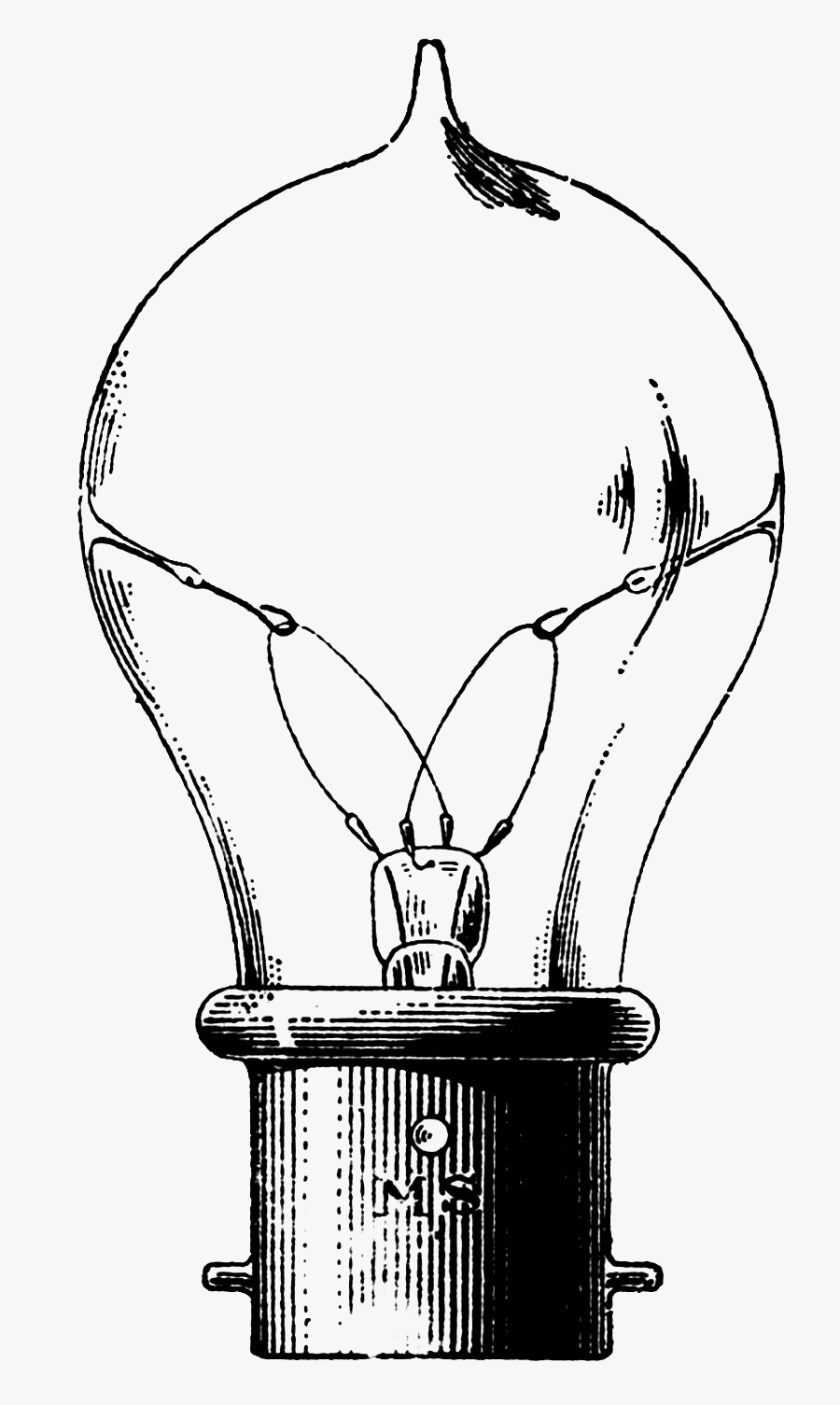 Mahalo - Vintage Light Bulb Illustration, Transparent Clipart