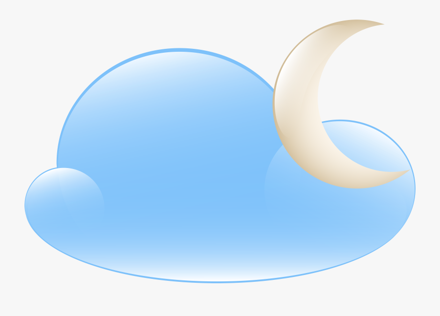 Moon And Cloud Weather Icon Png Clip Art - Circle, Transparent Clipart