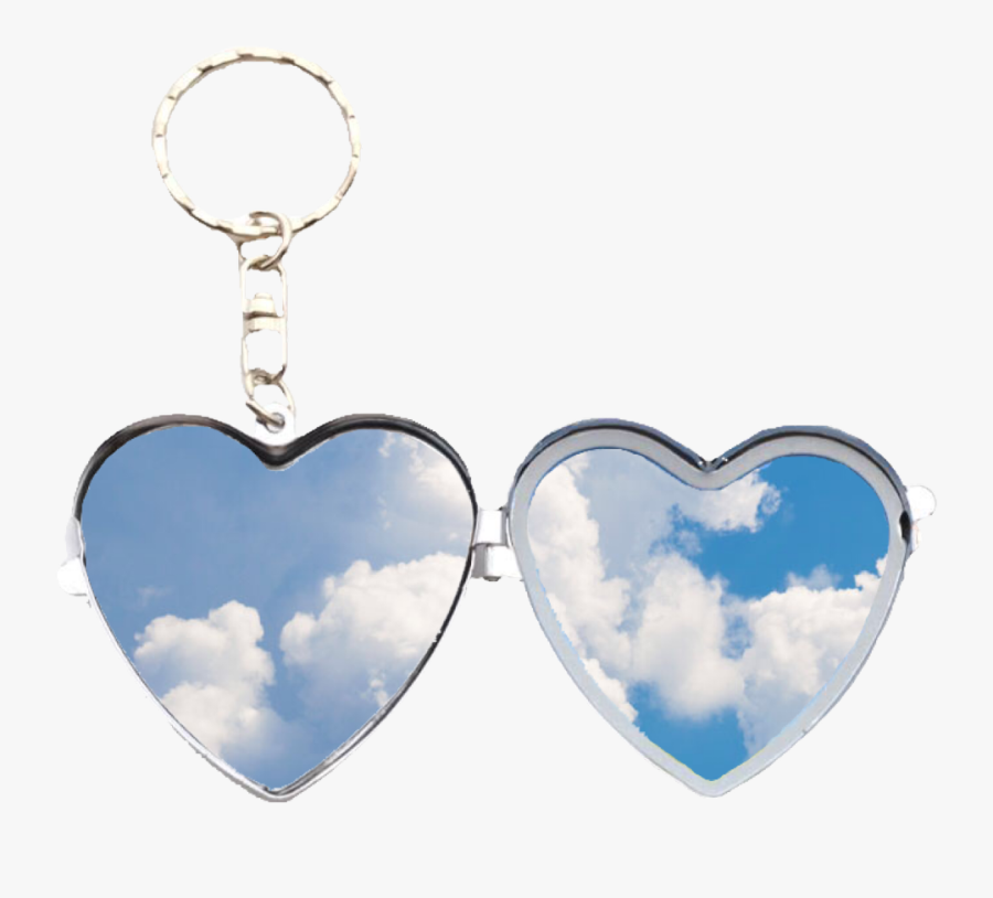 #mirror #locket #heart #sky #aesthetic #blue #keychain - Keychain, Transparent Clipart