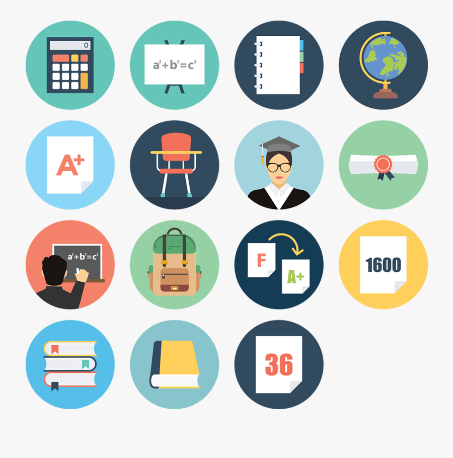 Tutor Icon Set - Tutoring Icons, Transparent Clipart