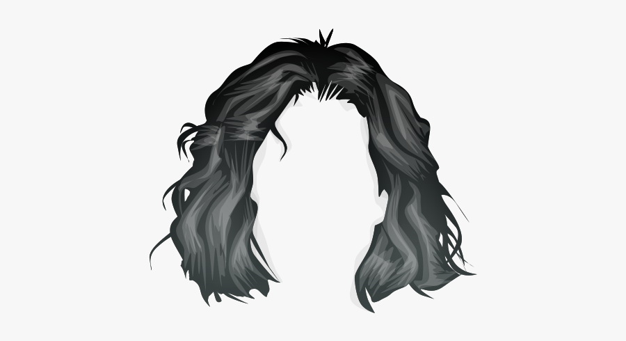 Stardoll Hairstyle Wig Black Hair - Wig Drawing Png, Transparent Clipart