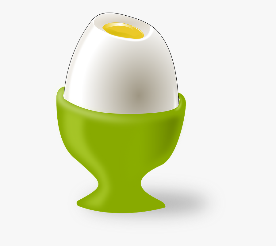 Egg, Eggcup, Green, Easter, White, Yellow, Yolk - Egg In Egg Cup Cartoon, Transparent Clipart