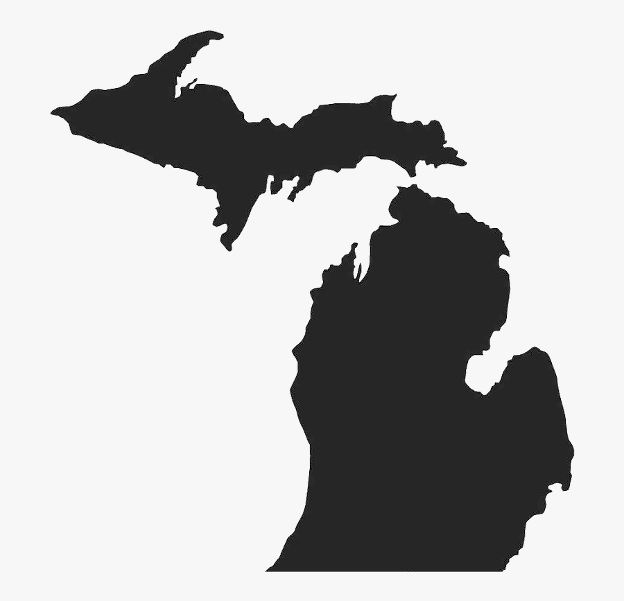 Michigan State University U - Michigan Map Silhouette, Transparent Clipart