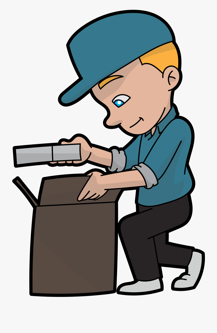 Clip Black And White Box Svg Cartoon, Transparent Clipart