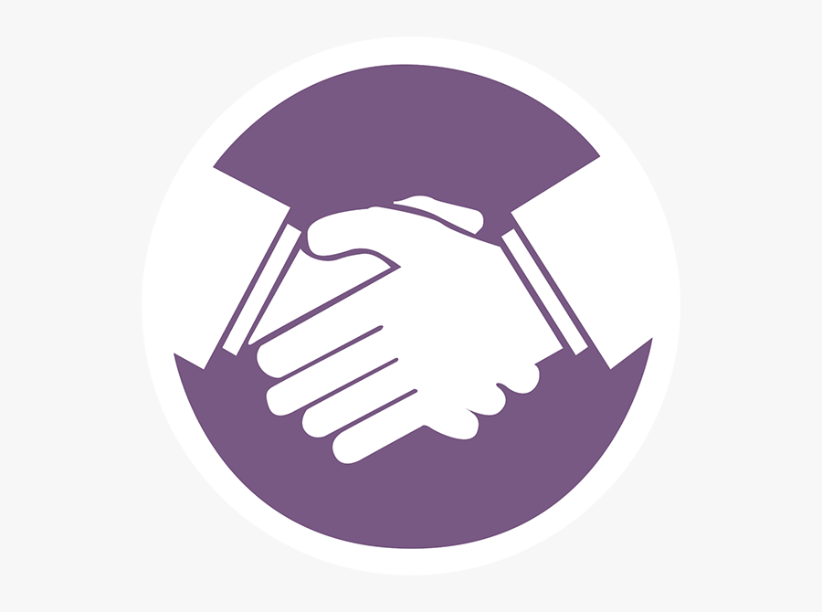 Purple Handshake, Transparent Clipart