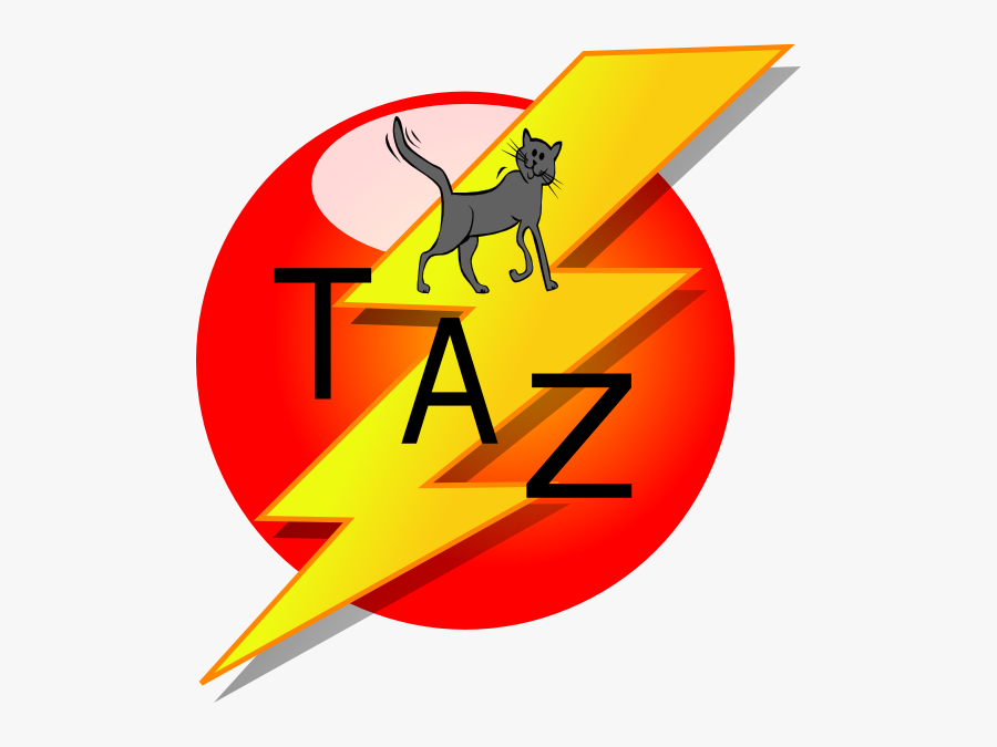 Taz Decal Clip Art - Lightning Bolt Clipart, Transparent Clipart