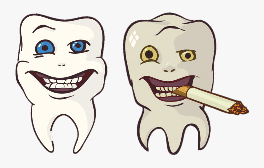 Teeth Clip Smoker - Smoking Side Effects Cartoon, Transparent Clipart