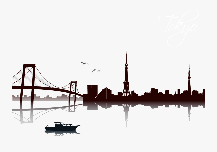 Bridge Silhouette Png - Building And Bridge Silhouette, Transparent Clipart