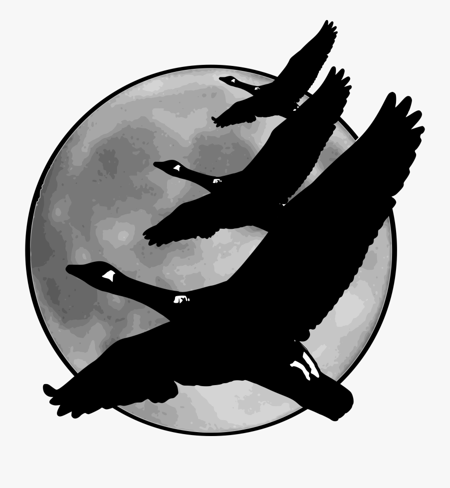 Geese In Front Of Moon Clip Arts - Geese In Front Of Moon Png, Transparent Clipart