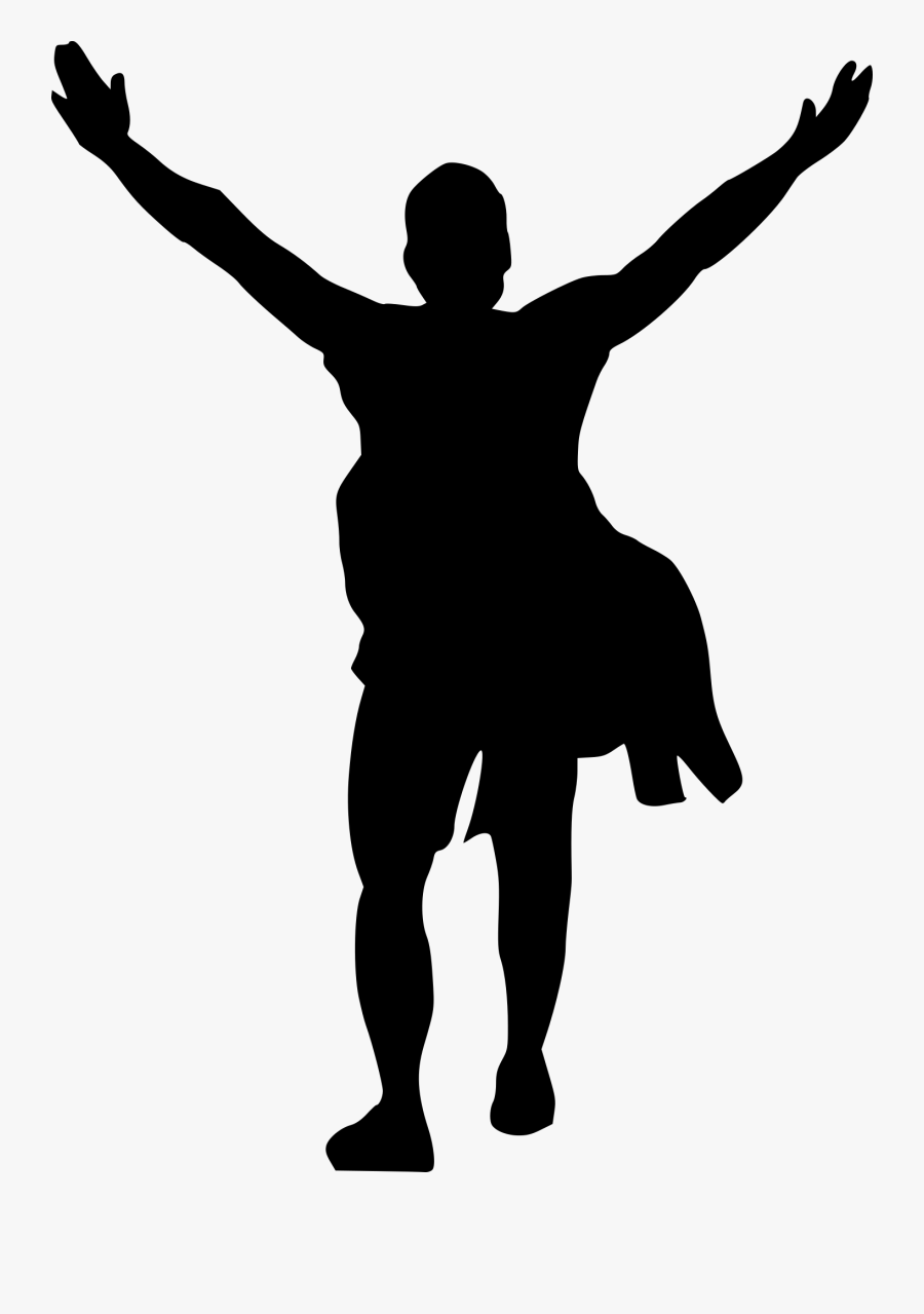 Hands Up Silhouette Png, Transparent Clipart