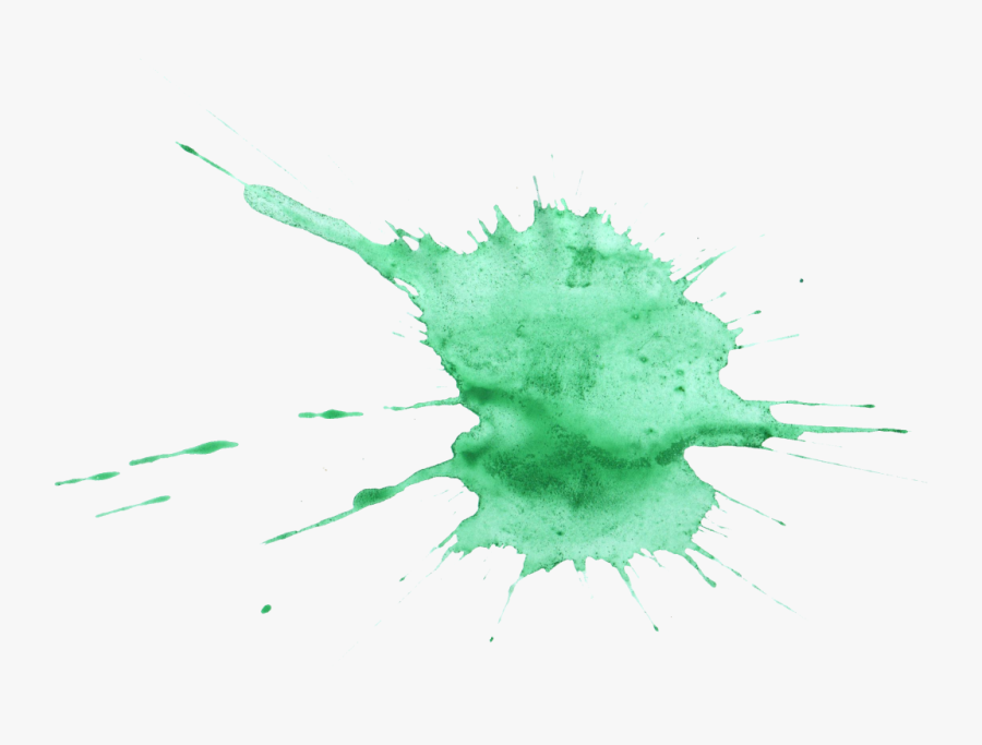 Green Watercolor Splashes Png, Transparent Clipart
