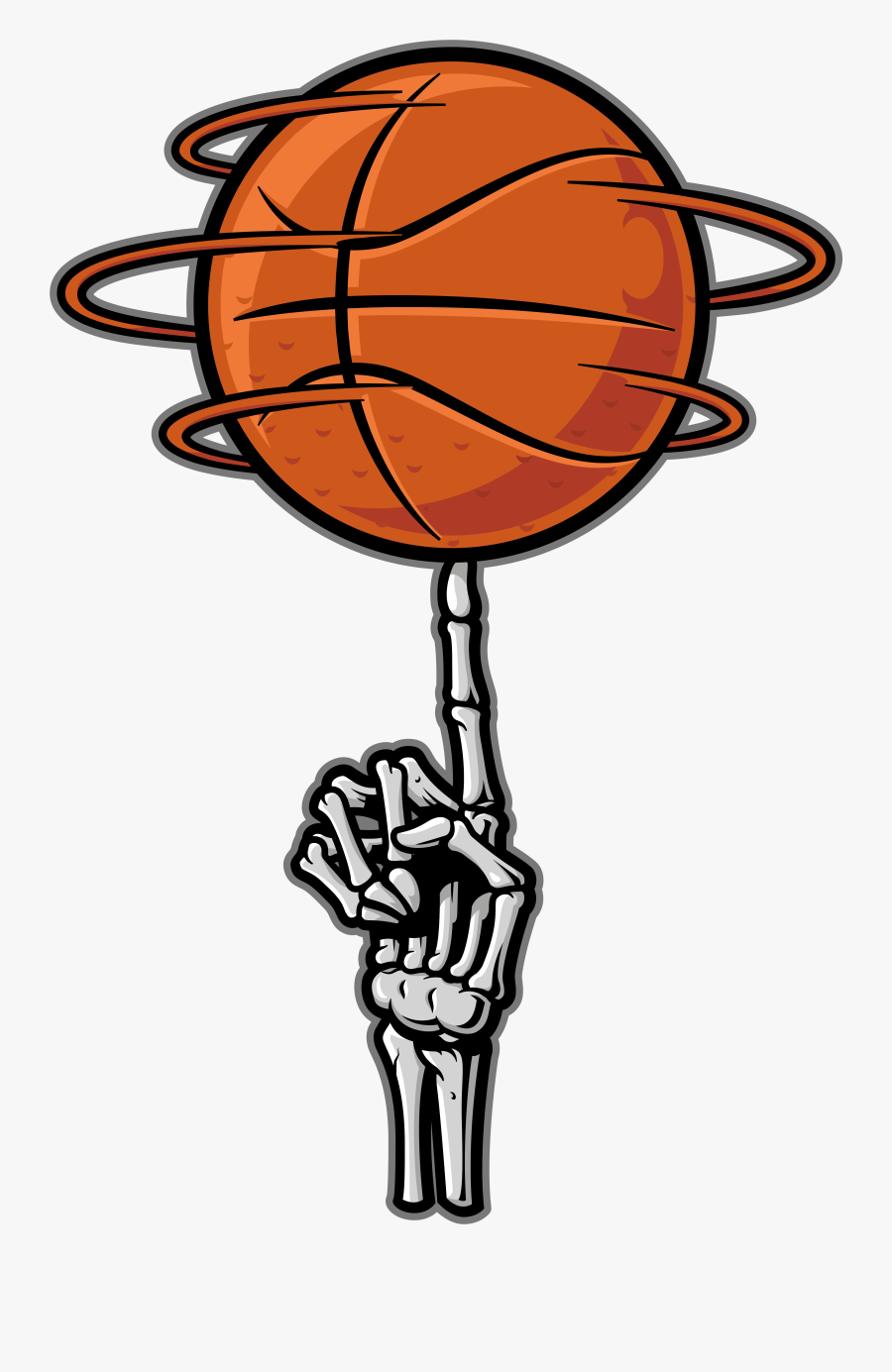 Bonafide Basketball-skeleton Hand ©copyright - Copyright Free Pics Basketball, Transparent Clipart