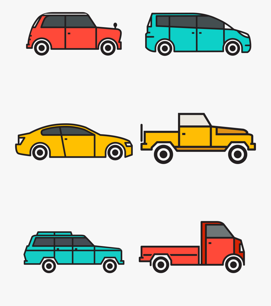 Transport Colorful Car Vector Png And Image - ไอคอน รถ, Transparent Clipart