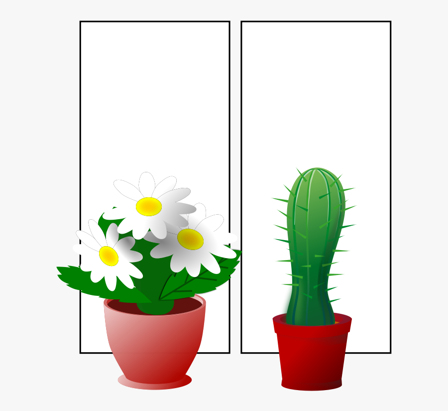 Free Window With Plants - Window Clipart, Transparent Clipart