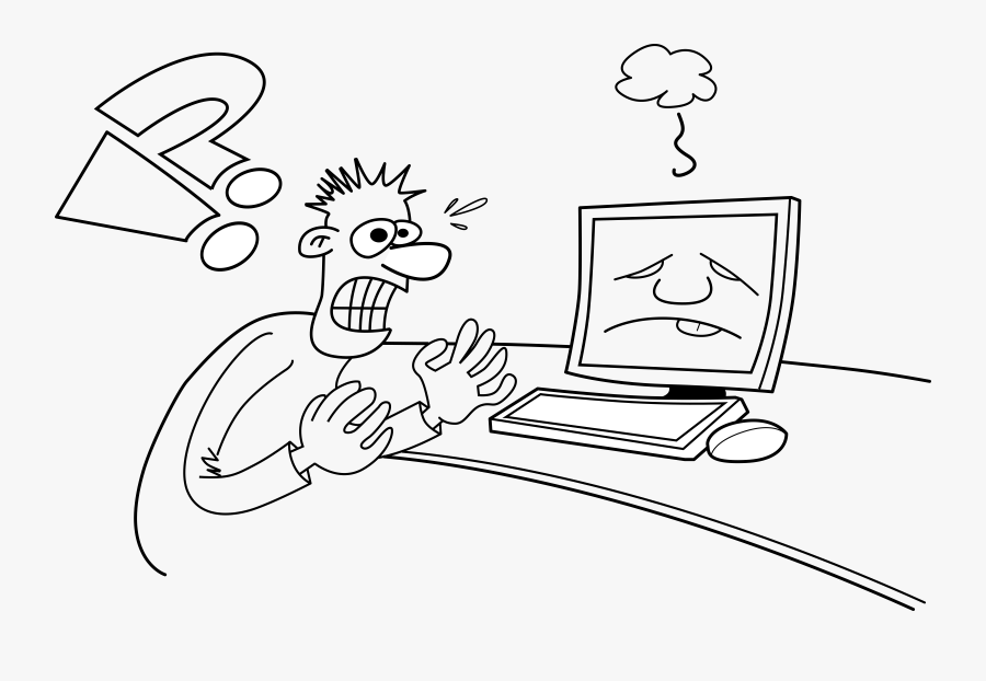 Common Computer Problems Black And White, Transparent Clipart