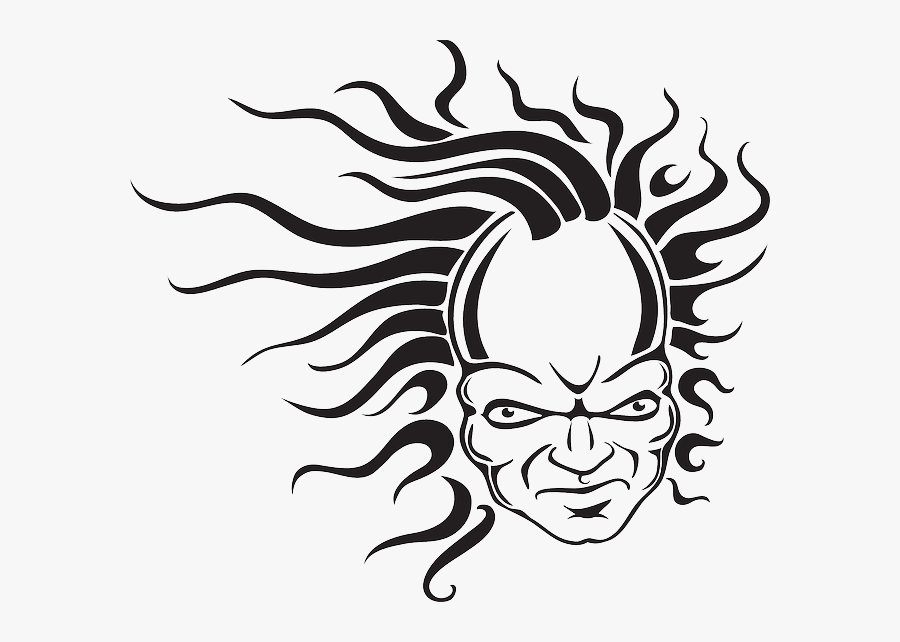 Head, Face, Hair, Creepy, Waves, Fear, Wave - Clip Art, Transparent Clipart