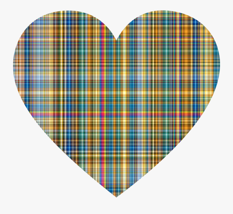 Heart,turquoise,plaid - Tartan, Transparent Clipart