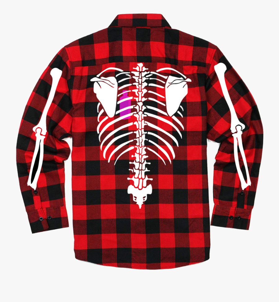 Skelton Heart Flannel - Sweater, Transparent Clipart