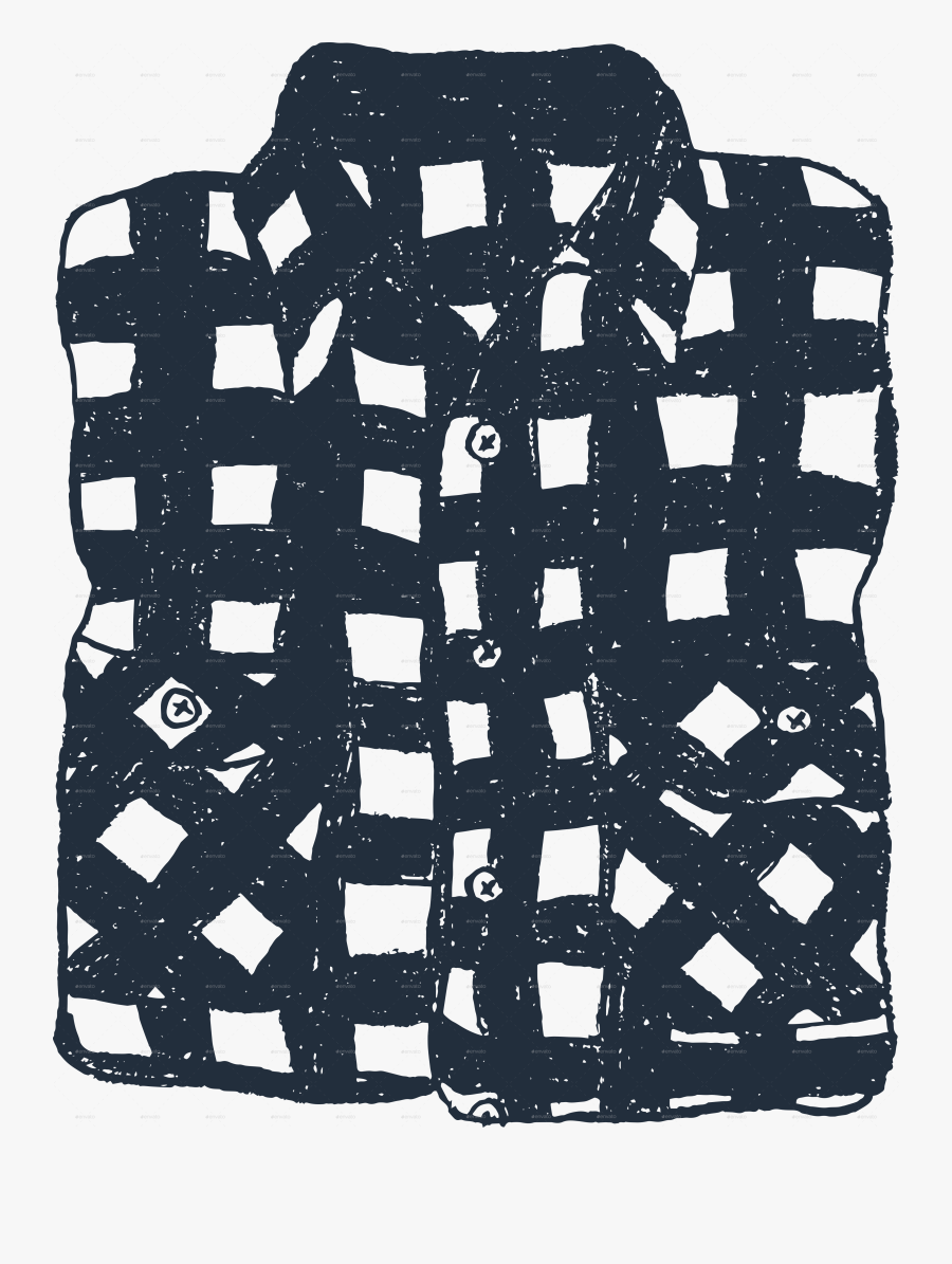 Channel The Flannel - Flannel Shirt Clipart Black And White, Transparent Clipart