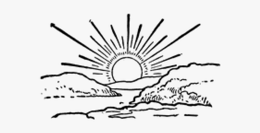 Free Sunrise Cliparts - Sun Rise Clipart Black And White, Transparent Clipart