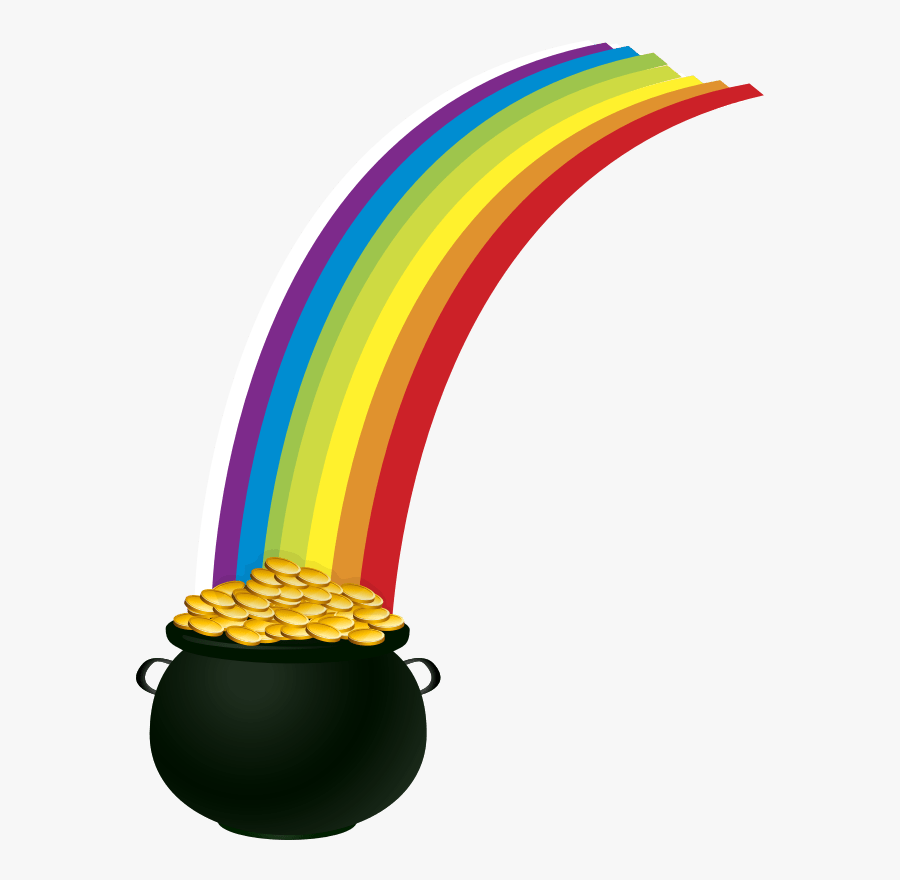 Pot Of Gold Rainbow Clipart, Transparent Clipart