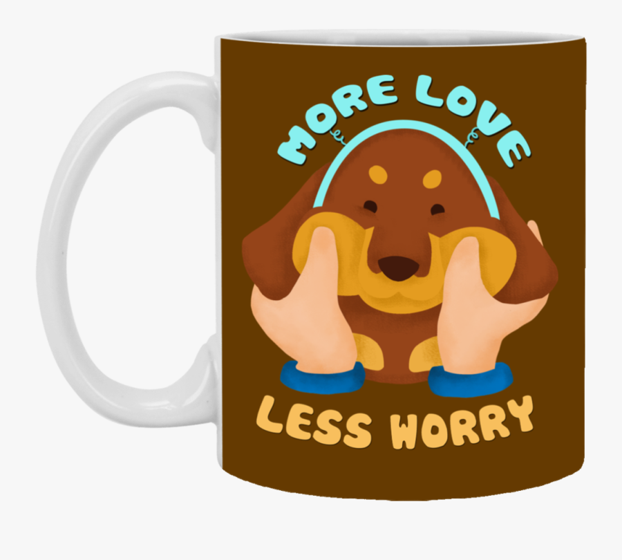 More Love Less Worry Dachshund Mugs - Mug, Transparent Clipart